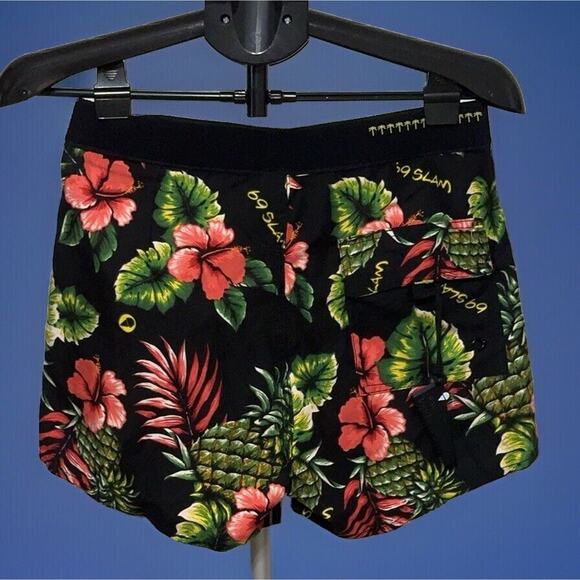 69 SLAM Swimwear Board Shorts Tropical Waist Size 30 Size Small - Picture 2 of 9